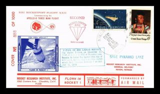 Dr Jim Stamps Us Apollo 7 Rocketpost Flight Xxii Cover 888 Rocket Air Mail 1968