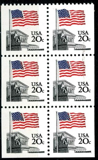 Sc 1896a - 1981 20¢ Flag Over Supreme Court Booklet Pane Of 6 - Nh