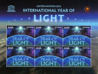 Guyana 2015 Mnh Unesco United Nations International Year Of Light 6v M/s
