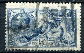(483) Very Good 1913 Gv 10/ - Indigo Blue Seahorse Sg402