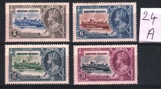 1935 Silver Jubilee Set Of 4 British Guiana Very Very Light Mounted