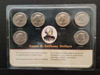Susan B Anthony Dollar 6 Coin Set 1979 1980 P D S Littleton Coin Co