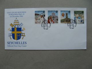 Seychelles,  Cover Fdc 1986,  Visit Pope John Paul Ii