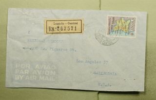 Dr Who 1961 Angola Luanda Registered Airmail To Usa E44349