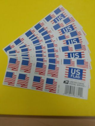 Usps 10 Books Of Forever Usa Flag Stamps (200 Stamps Total) Postage Good 4 Life