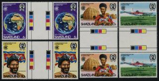 Swaziland 423 - 6 Gutter Pairs Mnh Commonwealth Day,  Map,  Aircraft,  Flag