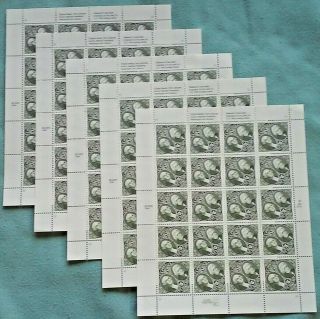 One (1) Sheet of 20 WASHINGTON & JACKSON $5.  00 US Postage Stamps.  Sc 2592 4