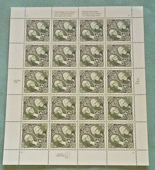 One (1) Sheet of 20 WASHINGTON & JACKSON $5.  00 US Postage Stamps.  Sc 2592 5