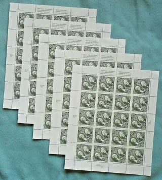 One (1) Sheet of 20 WASHINGTON & JACKSON $5.  00 US Postage Stamps.  Sc 2592 6