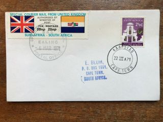 1971 Uk Postal Strike - Special Courier Mail Cover - South Africa - Ref243
