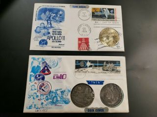 Us 1971 Fdc Space 2 Coin Covers