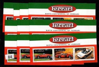 ,  10x St.  Vincent - Mnh - Ferrari - Cars -