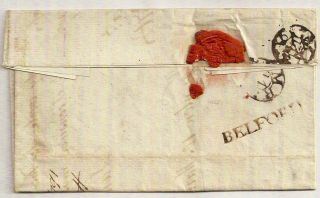 1791 Belford Northumberland Straight Line Pre - Stamp Entire Charged 6d To London
