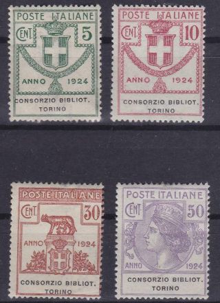 Italy 1924 Franchise / Parastatali Set 4v C.  B.  T.  / Mnh / 50c Signed T18669