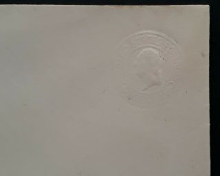RARE United States Commercial Cover with pre - printed embossed albino 2c stamp 2