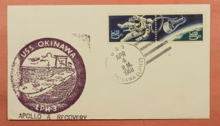 1968 Apollo 6 Recovery Naval Uss Okinawa Ship