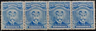 Rhodesia Admirals - Sg200 2½d Deep Dull - Blue Strip (x4) Uncommon Shade