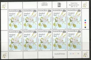 Namibia 2005 Surcharge Sc 1071 Complete Souvenir Sheet Of 10 Mnh 0415lb