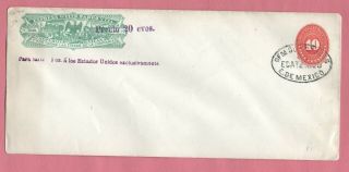 Mexico Wells Fargo & Co Express 20c Revalued Stationery Cover