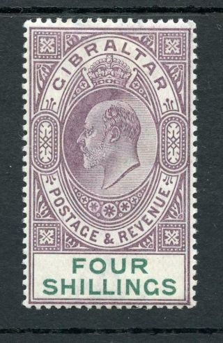 Gibraltar 1903 4s Dull Purple And Green Sg53 Fine Fresh Mlh Cat £150
