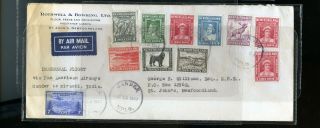 1947 Newfoundland Advertising Airmail First Flight Cover Kirachi India Co478