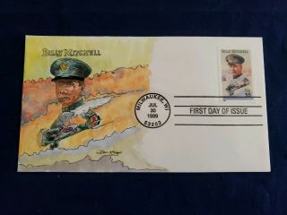 1999 Us Fdc Aviation Billy Mitchell Hand Painted Don Mangus