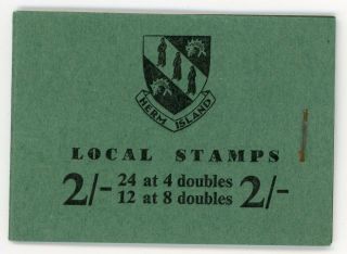Gb 1959 Scarce Herm Island 2/ - Stamp Booklet,  Staple Right,  Very Fine