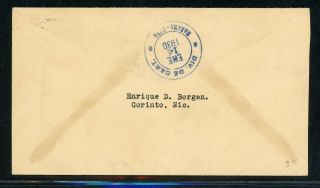 Nicaragua Postal History: LOT 288 1929 REG 7c Franking CORINTO - HABANA $$$ 2