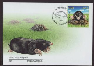 Estonia 2019 Fdc - Estonian Fauna - The Mole - With One Stamp