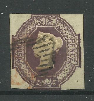 1847/54 Sg 60,  6d Purple,  Cut Square Embossed Issue,  Fine.