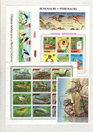 A120294/ Guyana / Sheets & Mini - Sheets / Lot 1974 – 1998 Mnh