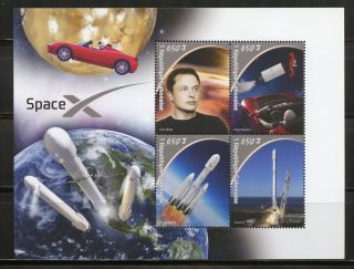 Gabon 2018 Space X Elon Musk Sheet Nh