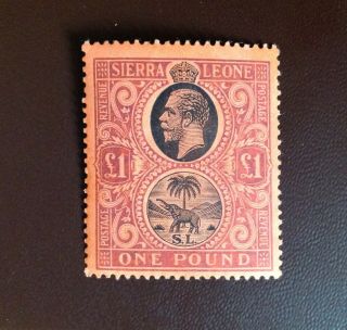 Sierra Leone 1912 - 21 £1 Black & Purple/red Sg128 Mh
