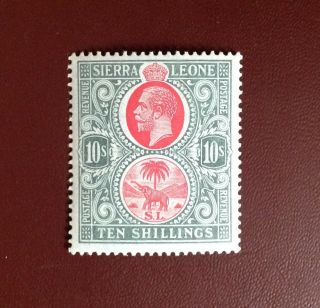 Sierra Leone 1912 - 21 10s Red & Green/green Sg127 Mvlh