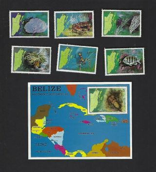 Belize Sc 646 - 51 652 Sheet (1982) Complete Mh