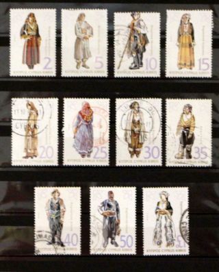 Cyprus: 1994 " Costumes " Part Set,  Including Top Values,  (cyp 11)