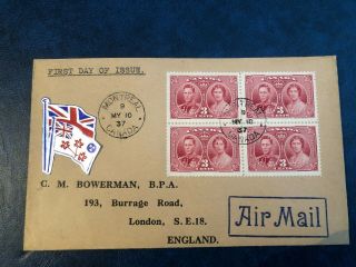 Canada,  1937 Coronation First Day Cover To England