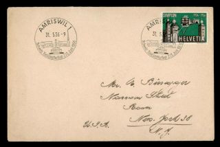 Dr Who 1956 Switzerland Amriswil To Usa Pictorial Cancel C131450