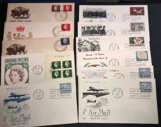 11x Canada 1960’s Unaddressed Fdc - Cameo First Day Cover,  Airmail,  More