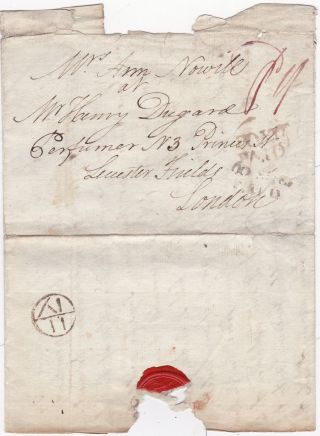 1786 Rr 160 Sheffield 1st Type Mileage London Bishopmark & Post Paid Pre - Stamp