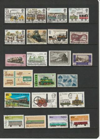 Trains Locomotives Rail Transport Thematic Stamps 3 SCANS (2205) 3