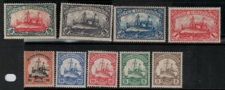 German South West Africa 1906 - 1919 Sc 26 - 34 Scv $98.  00 Set