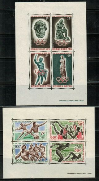 Burkina Faso C17a,  Central Africa C23a Tokyo 18th Olympic Games 1964 Mnh