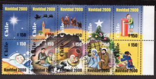 Chile 2000 Stamp 2017/26 Mnh Christmas