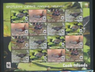 Gx01878 Cook Islands 2014 Animals Fauna Flora Birds Good Sheet Mnh