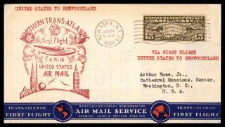 Mayfairstamps Us First Flight Cover 1939 To Newfoundland Canada Wwb89065