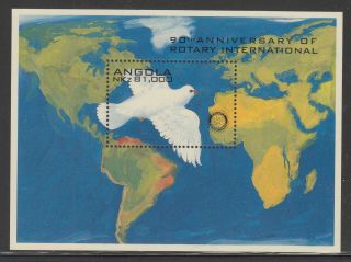 Angola 1995 Rotary Int Dove Map Sc 936a Never Hinged