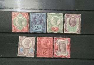 Gb Queen Victoria 7x Jubilee Issue Stamps M/mint