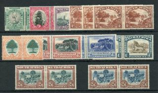 South Africa 1930 - 44 Short Set To Both 2/6 Sg42/49b (exc 1/2d Var) Mm Cat £295