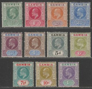 Gambia 1904 King Edward Vii Set To 1sh Sg57 - 67 Cat £230